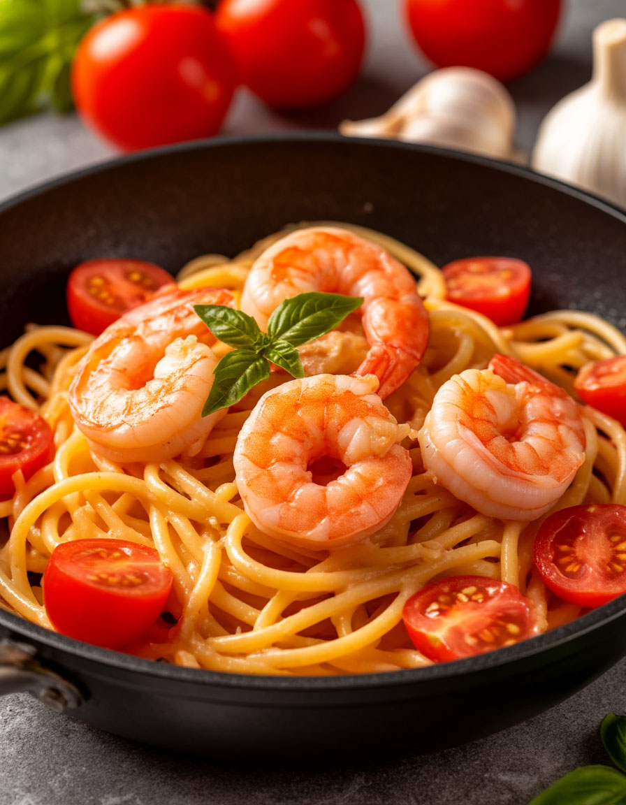 Вкуснейшая паста с креветками